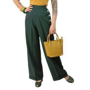 Green Check Vivien of Holloway 40s Katherine Pants